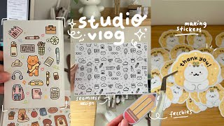 small business vlog ☁️ making packaging design, sticker sheets, kinbor notebook