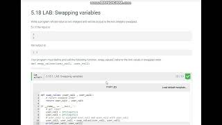 Python Lab Swapping variables