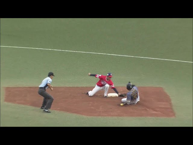 【ファーム】 ホークス・水谷 ここしかない位置にレフトから好返球!! 2021/8/22 H-T(ファーム)