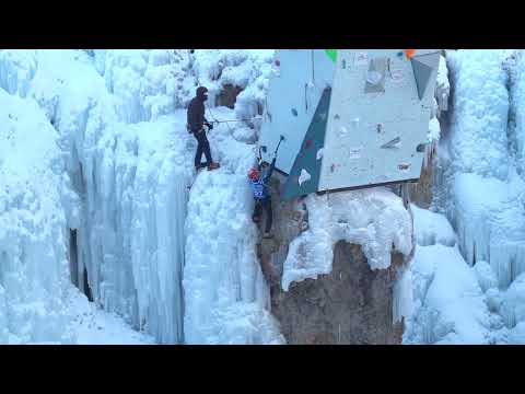 Scott Reed at Qualifying Day 1 for UIAA Ice Climbing North American Championships 2022 in Ouray