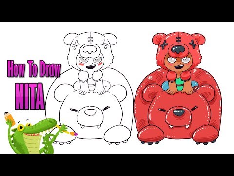 How To Draw and Coloring nita brawl stars easy step by step ~ for kids