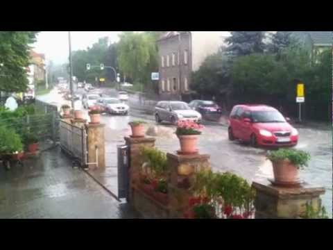 Gera Langenberg , 06.07.2012 bei Tante Ute , Überschwemmung , Katastrophe