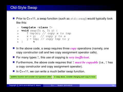 SENG 475 Lecture 13 (2019-06-04) — Copy Elision, Implicit Move, Exceptions