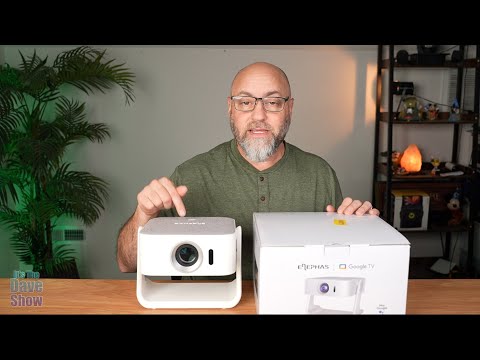Smart Projector [Built in Google TV and 4K Support] with WiFi and Bluetooth, 2500ANSI, Auto Lens Cap, Portable Outdoor Movie Projector with Built-in Apps Auto Focus for Ceiling/Home Theater/Bedroom video review thumbnail