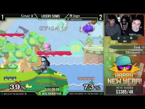 Melee @ the Balcony 78 - Losers Final ft. Cesar (Marth) VS Jago (Ice Climbers)