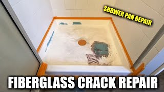 HOW TO REPAIR & REGLAZE A FIBERGLASS SHOWER PAN | USING BONDO GLASS ON A FIBERGLASS CRACK REPAIR