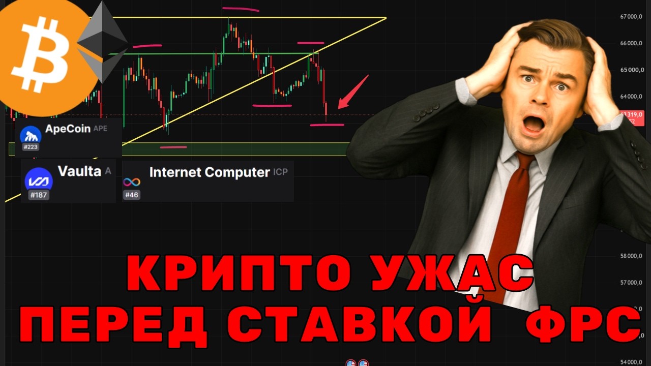 ⚠️⚠️⚠️ КРИПТА УЖАС ПЕРЕД СТАВКОЙ ФРС!!! УЖЕ ЗАВТРА!