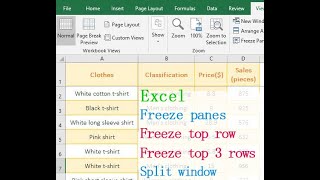 How to freeze panes in Excel (top row, first column, top 3 rows, vba and split window)