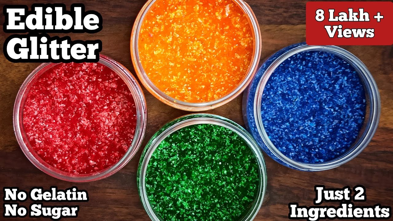 How to Make Edible Glitter at Home Recipe - Just 2-Ingredient !