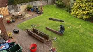 Time-lapse: Building a raised flower bed from reclaimed railway sleepers