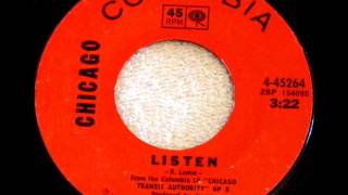 Chicago - Listen, Mono 1969 Columbia 45 record.