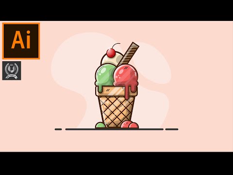 Adobe Illustrator CC Tutorial _ Ice-Cream illustration Design