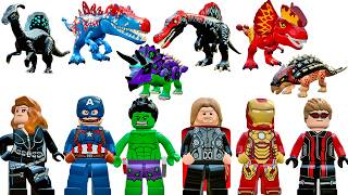 CRIEI OS DINOSSAUROS DOS VINGADORES no LEGO Jurassic World