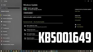 How To Download and Install Microsoft KB5001649 Windows Update