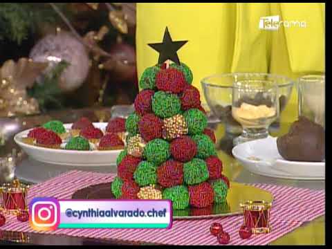 Aprenda a realizar un árbol navideño a base de brigadeiros