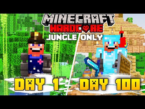 I survived 100 Days in JUNGLE ONLY biome in Minecraft Hardcore (Hindi)