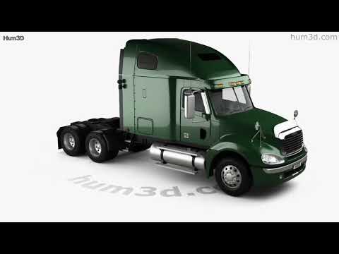 Freightliner Columbia Sleeper Cab Raised Roof Tractor Truck 2024 3D model by 3DModels.org