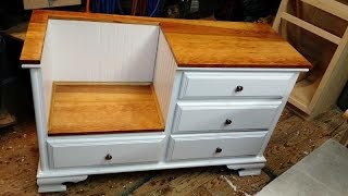 DIY how to convert dresser to a bench thingy