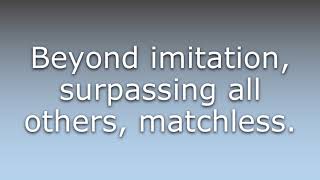 What does Inimitable mean
