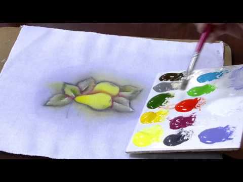 Mulher.com - 26/10/2015 - Pano de copa com pintura de peras - Luis Moreira PT2