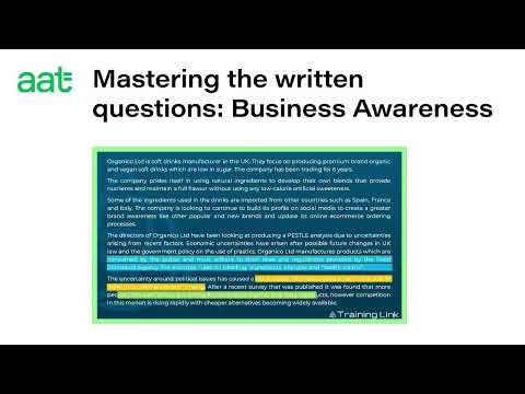AAT | Mastering the Written Questions - Business Awareness