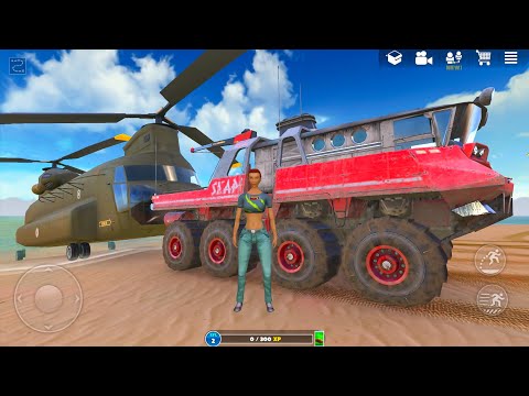 8x8 Monster Truck and US Military Chinook Helicopter Off The Road Simulator - Android Gameplay.