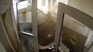 Masked Driver Rams car into Wasilla police department entrance