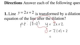 8-4- Dilations of Lines Independent Practice
