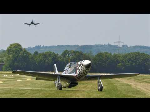 ARRIVAL! Corsair F4U-5NL, P-51D Mustang & AT-6 | Flying Legends