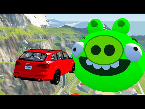 Cars Jumping Into Angry Birds - Beamng drive