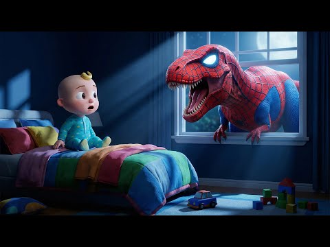 No Escape From the Dark : A Monster Watches From Outside 🌙🦖 | Funny Baby Dino Cartoon