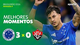 CRUZEIRO 3 X 0 VITÓRIA | MELHORES MOMENTOS | 9ª RODADA | BRASILEIRÃO 2026 | ge.globo