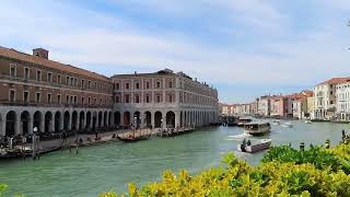 Venice - Grand Canal Traffic from Hotel Al Ponte Antico Terrace - Apr2022