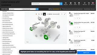 Interactive 3D parts diagrams for BigCommerce — rotate, explode, add to cart
