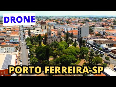 DRONE NO CENTRO E ESTAÇÃO FERROVIÁRIA - PORTO FERREIRA-SP [4K]