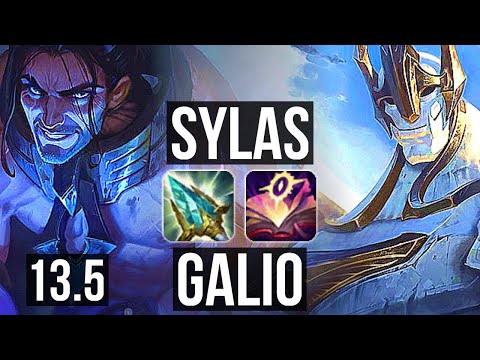 SYLAS vs GALIO (MID) | 9/1/9, 500+ games | KR Grandmaster | 13.5