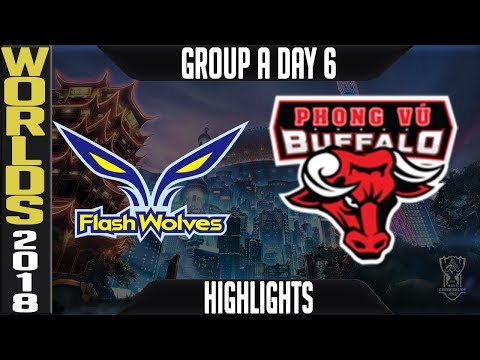 FW vs PVB Highlights | Worlds 2018 Group A Day 6 | Flash Wolves(LMS) vs Phong Vu Buffalo(VCS)