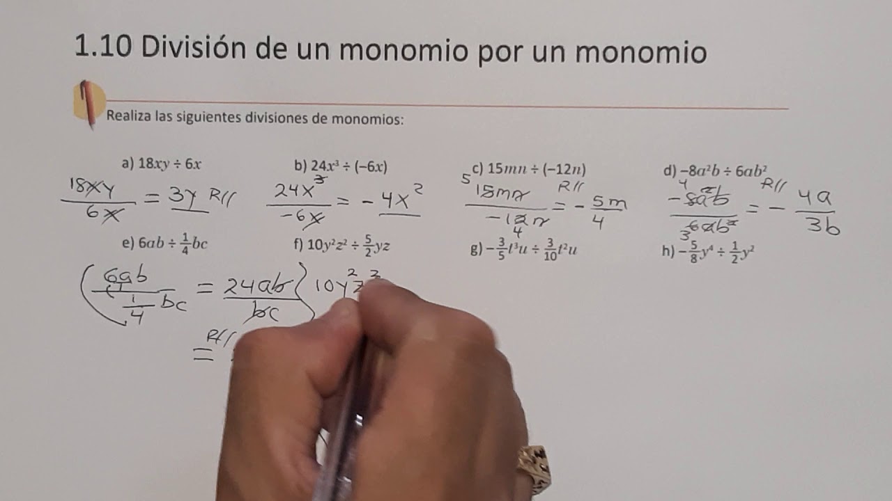1.10 división de un monomio por un monomio