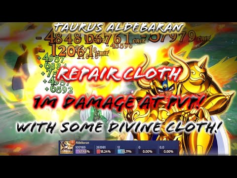 Saint Seiya: Awakening - Taurus Aldebaran Repair Cloth ft Divine Cloth! 1M Total Damage at PvP!