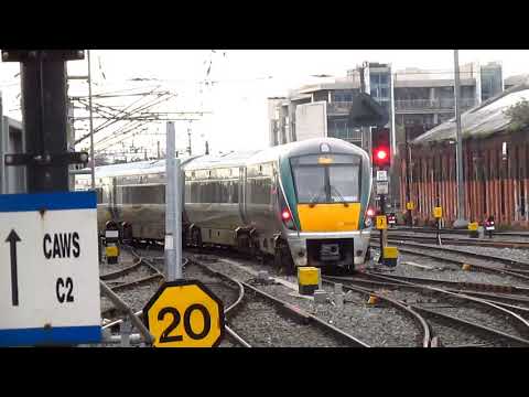 IE 22000 Class DMU/ICR 22218 Departing Dublin Connolly Out Of Service