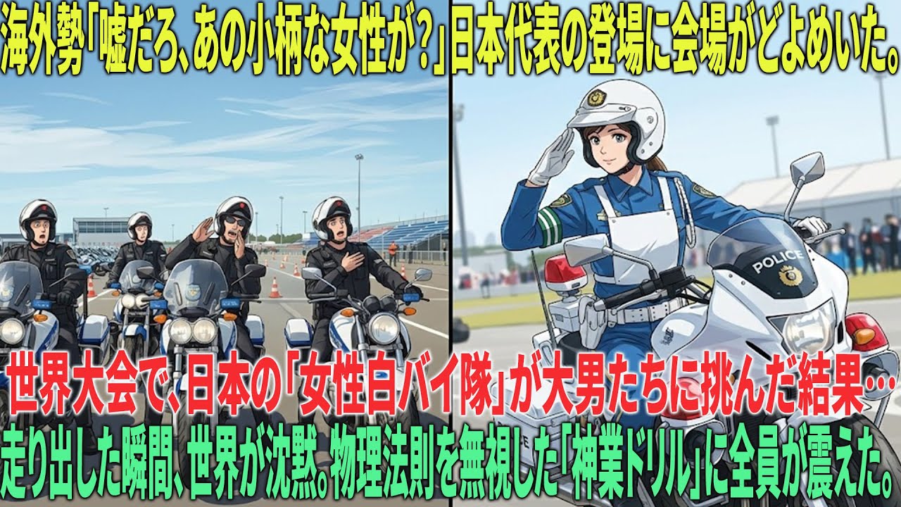 【海外の反応】神業すぎて会場が騒然！国際警察白バイ競技に参戦した「日本の女性隊員」の驚異的な運転技術