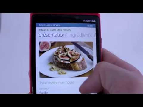 Application Bing Cuisine et Vins sur Windows Phone 8.1 - démo Darty