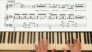 Piano Playalong PAPER HEARTS by The Vamps, with sheet music, chords, lyrics and melody guide