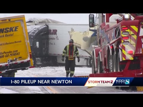 Miles-long crash involving 40 vehicles closes I-80 near Newton