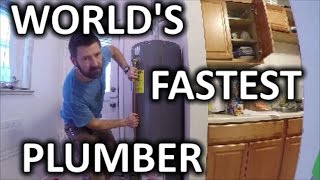 HOW TO REPLACE A HOT WATER HEATER IN 30 MIN | THE HANDYMAN