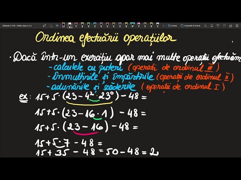 Ordinea efectuarii operatiilor clasa a 5 a Teorie Exercitii(Invata Matematica Usor-Meditatii Online)