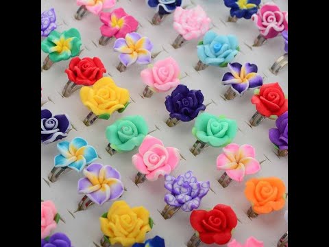 My Flowers Collection made of polymer clay | charms with clay | Elegant Girl