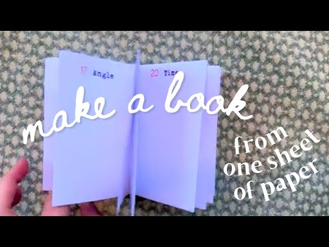 How to make a book from one sheet of paper - no glue!