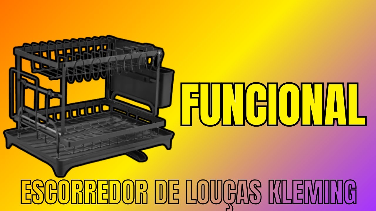 Escorredor De Louças Kleming: Design Moderno, Inox à Prova de Ferrugem e Drenagem Automática!#louças