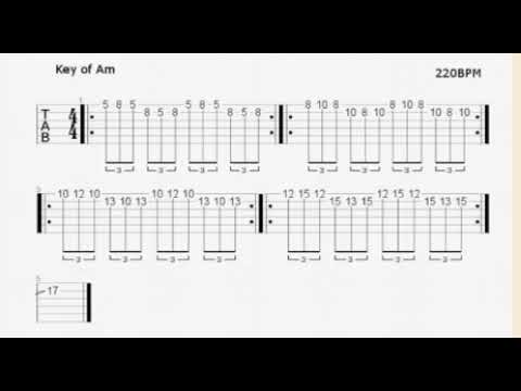Metal Guitar Lick 1😈 Key Am , bpm 220
